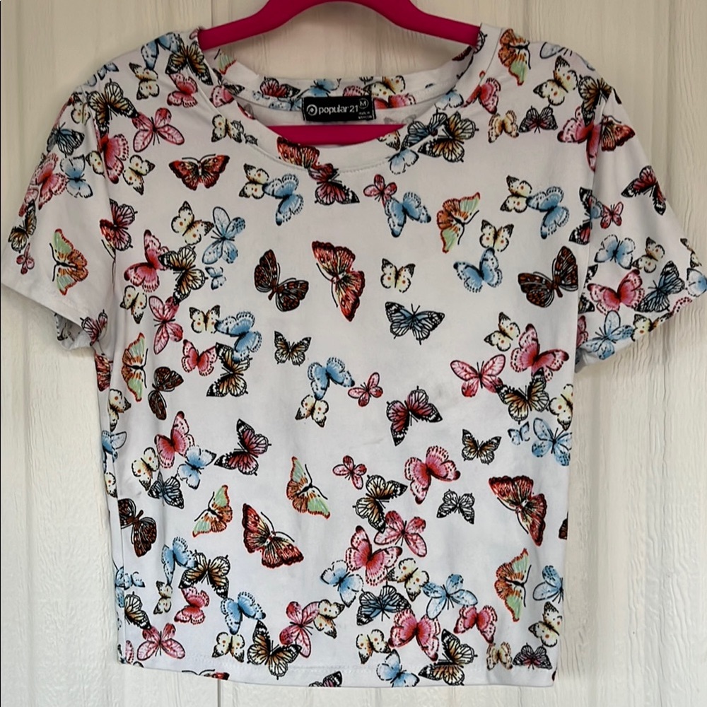 Popular 21  BUTTERFLY‎ Print Shirt - Multicolor Kids M